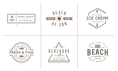 Set of Vector Beach Sea Bar Elementsのイラスト素材