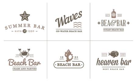 Set of Beach Sea Bar Elementsのイラスト素材