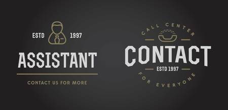 Set of Contact us Service Elements and Assistance Supportのイラスト素材