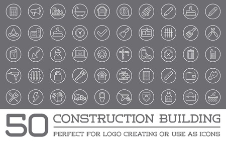 Set of Construction Building Iconsのイラスト素材