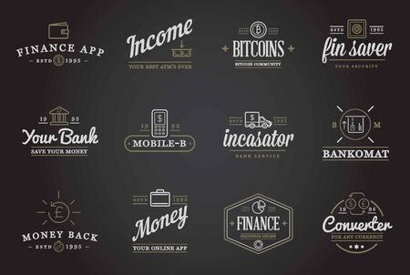 Set of Finance Elements and Money Business as Illustrationのイラスト素材