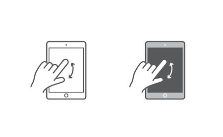 Set of Icons with Hands Holding Smart Device with Gesturesのイラスト素材