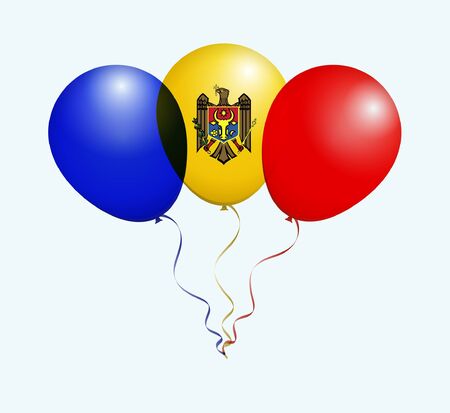 Balloons as Moldova National Flagのイラスト素材