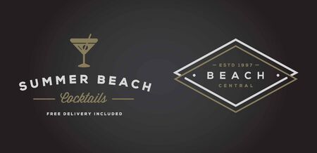 Set of Beach Sea Bar Elementsのイラスト素材