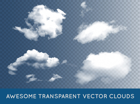 Transparent Clouds Set Collectionのイラスト素材