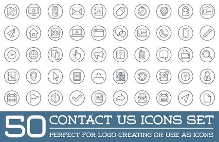 Set of Contact us Service Elements and Assistance Supportのイラスト素材