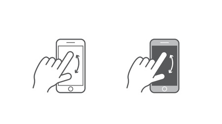 Set of Icons with Hands Holding Smart Device with Gesturesのイラスト素材