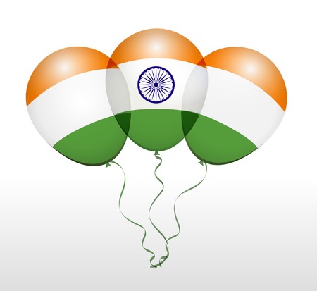 Balloons as India National Flagのイラスト素材
