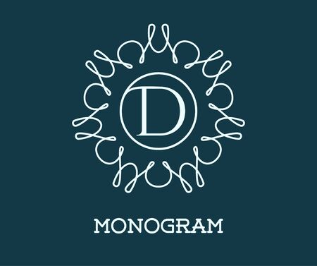 Monogram Design Template with Letter D Illustration Premium Elegant Qualityのイラスト素材