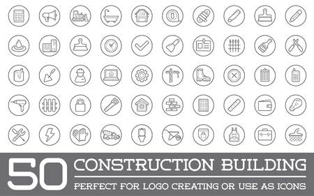 Set of Construction Building Iconsのイラスト素材