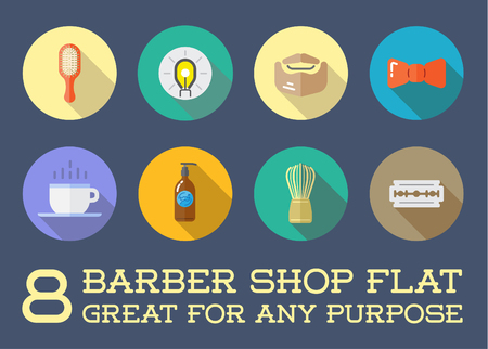 Set of Barber Shop Elementsのイラスト素材