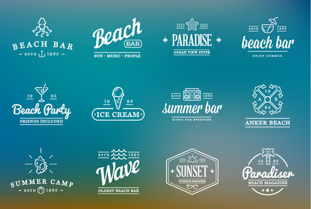Set of Beach Sea Bar Elementsのイラスト素材