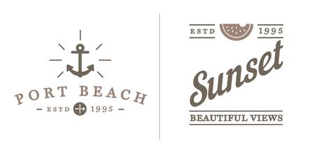 Set of Beach Sea Bar Elementsのイラスト素材