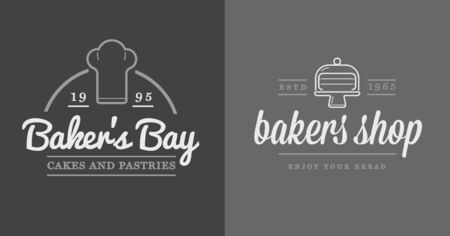 Set of Bakery Pastry Elements and Bread Icons Illustrationのイラスト素材