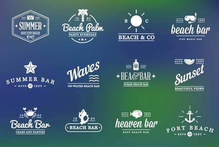 Set of Beach Sea Bar Elementsのイラスト素材
