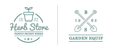 Set of Garden and Farm Elements and Fruits or Vegetables Icons Illustrationのイラスト素材
