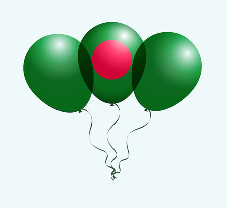 Balloons in White Red as Bangladesh National Flagのイラスト素材