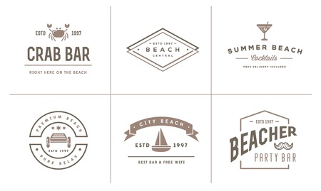 Set of Beach Sea Bar Elementsのイラスト素材