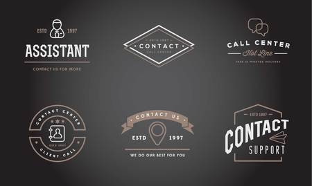 Set of Contact us Service Elements and Assistance Supportのイラスト素材
