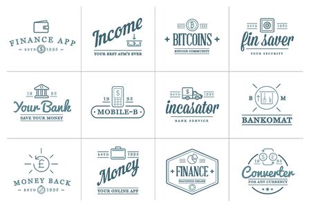 Set of Finance Elements and Money Business as Illustrationのイラスト素材