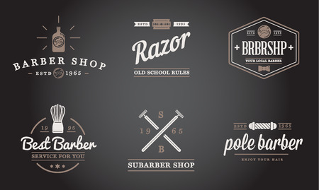 Set of Barber Shop Elementsのイラスト素材