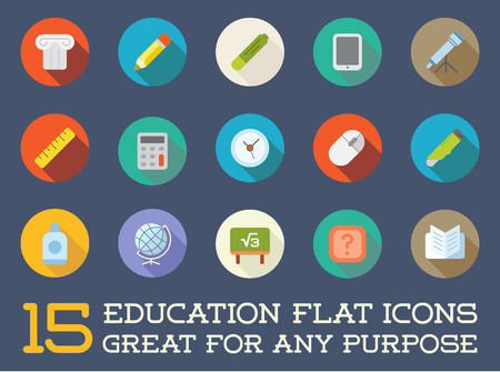 Set of Education Flat Iconsのイラスト素材