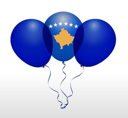 Balloons as Kosovo National Flagのイラスト素材