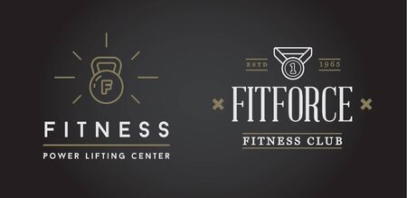 Set of Fitness Aerobics Gym Elements and Fitness Icons Illustrationのイラスト素材