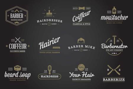 Set of Barber Shop Elementsのイラスト素材