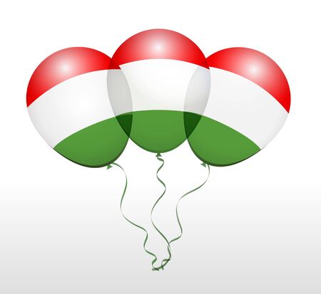 Balloons as Hungary National Flagのイラスト素材