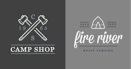Set of Camping Camp Elements and Outdoor Activity Icons Illustrationのイラスト素材