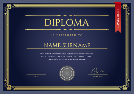 Diploma or Certificate Premium Design Templateのイラスト素材
