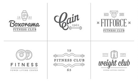 Set of Fitness Aerobics Gym Elements and Fitness Icons Illustrationのイラスト素材