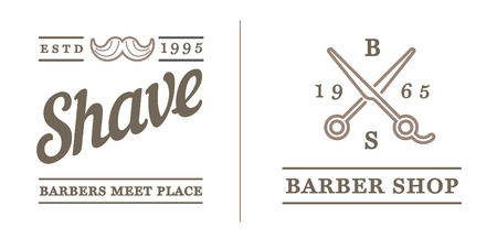 Set of Barber Shop Elements and Shave Shop Icons Illustrationのイラスト素材