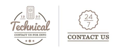 Set of Contact us Service Elements and Assistance Supportのイラスト素材