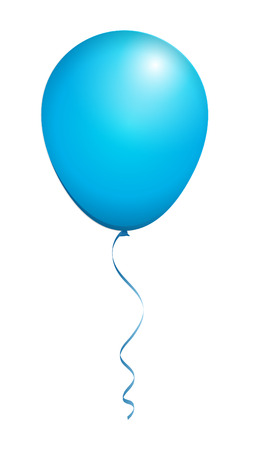 Color Glossy Blue Balloon isolated on Whiteのイラスト素材