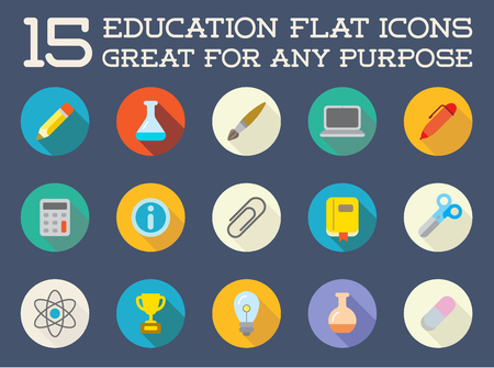 Set of Education Flat Iconsのイラスト素材