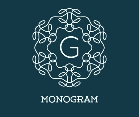Monogram Design Template with Letter G Illustration Premium Elegant Qualityのイラスト素材