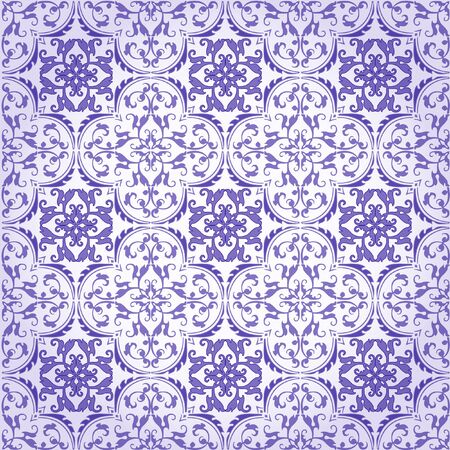 Seamless Damask Background Pattern Design and Wallpaper Made of Turkish Texture Ceramic Tilesのイラスト素材