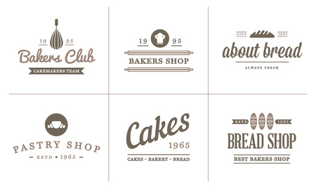 Set of Bakery Pastry Elements and Bread Icons Illustrationのイラスト素材