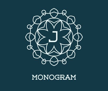 Monogram Design Template with Letter Illustration Premium Elegant Qualityのイラスト素材