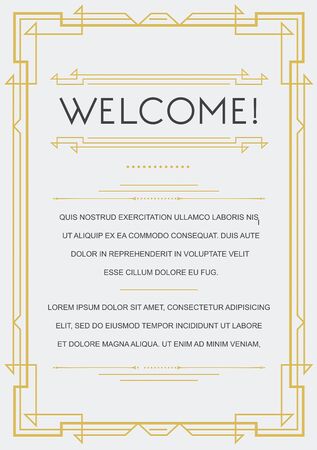 Gatsby Style Invitation in Art Deco or Nouveau Epoch 1920's Gangster Era Vectorのイラスト素材