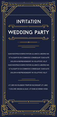 Gatsby Style Invitation in Art Deco or Nouveau Epoch 1920's Gangster Era Vectorのイラスト素材