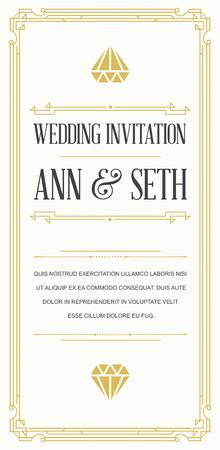 Gatsby Style Invitation in Art Deco or Nouveau Epoch 1920's Gangster Era Vectorのイラスト素材