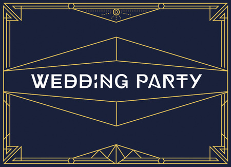 Gatsby Style Invitation in Art Deco or Nouveau Epoch 1920's Gangster Era Vectorのイラスト素材