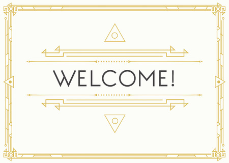 Gatsby Style Invitation in Art Deco or Nouveau Epoch 1920's Gangster Era Vectorのイラスト素材