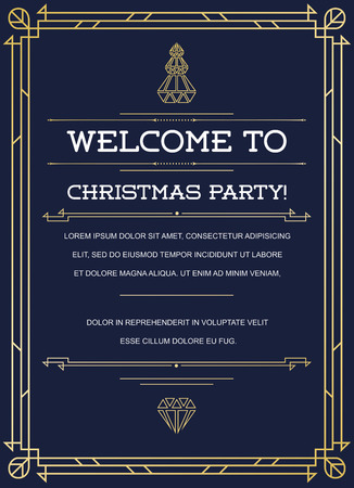 Gatsby Style Invitation in Art Deco or Nouveau Epoch 1920's Gangster Era Vectorのイラスト素材
