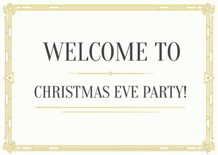 Great Vintage Invitation Sign in Art Deco or Nouveau Epoch 1920's Gangster Era Vectorのイラスト素材