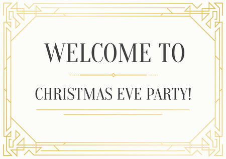 Great Vintage Invitation Sign in Art Deco or Nouveau Epoch 1920's Gangster Era Vectorのイラスト素材
