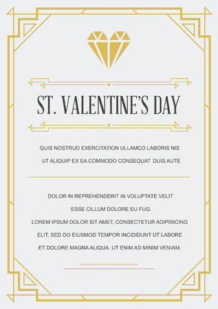 Gatsby Style Invitation in Art Deco or Nouveau Epoch 1920's Gangster Era Vectorのイラスト素材